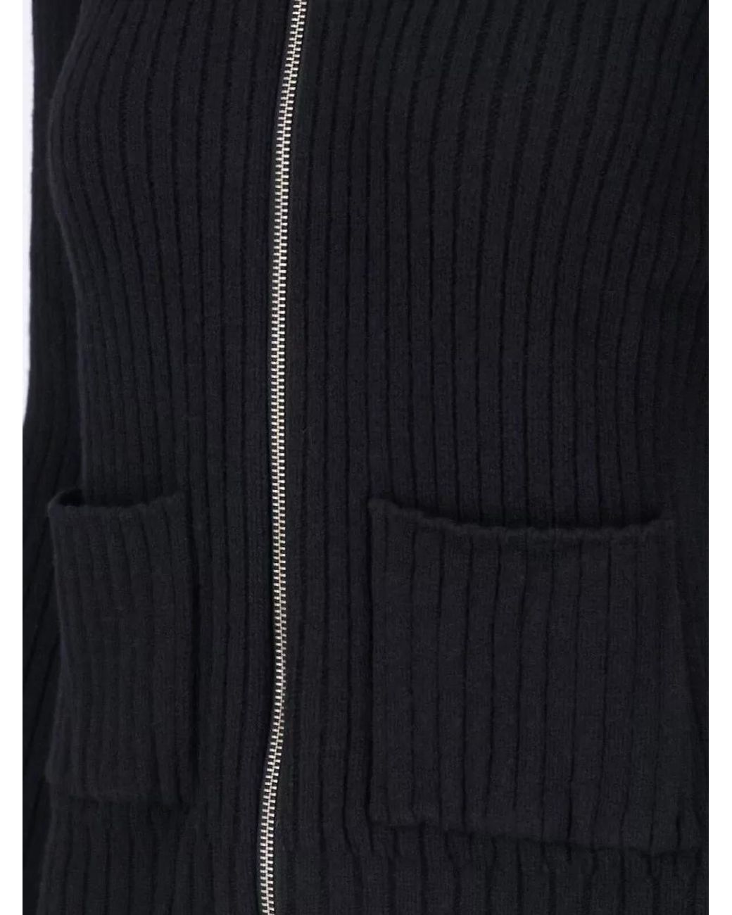 GIMAGUAS Black Wool Crewneck Fitted Jacket