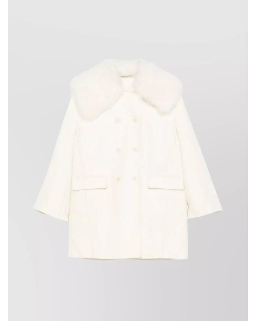 Ermanno Scervino Natural Virgin Wool Double Breasted Coat