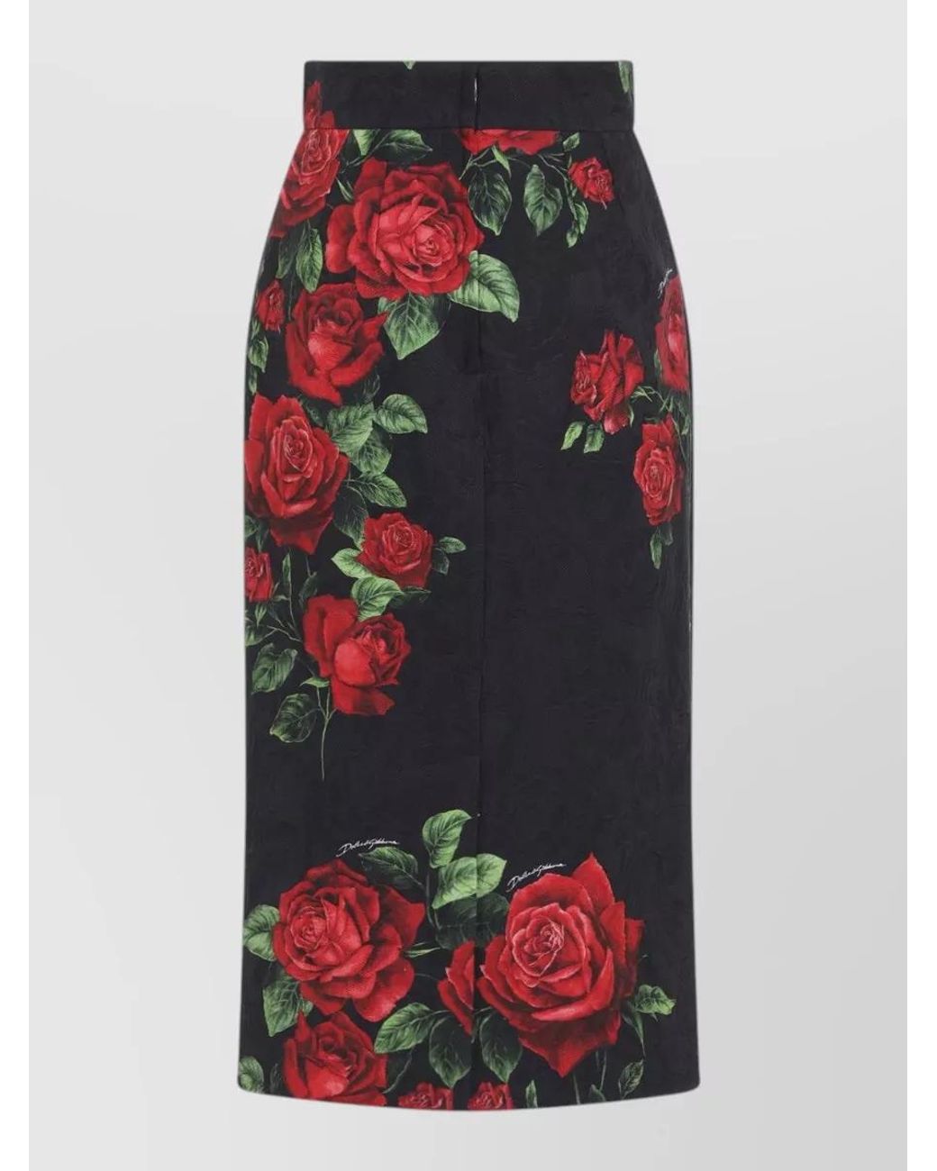 Dolce & Gabbana Multicolor Floral-Print High-Rise Midi Pencil Skirt