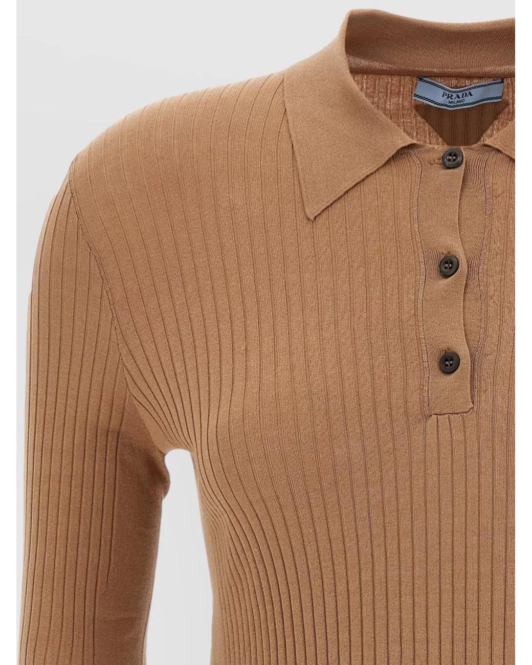 Prada Brown Short-Sleeve Polo Shirt