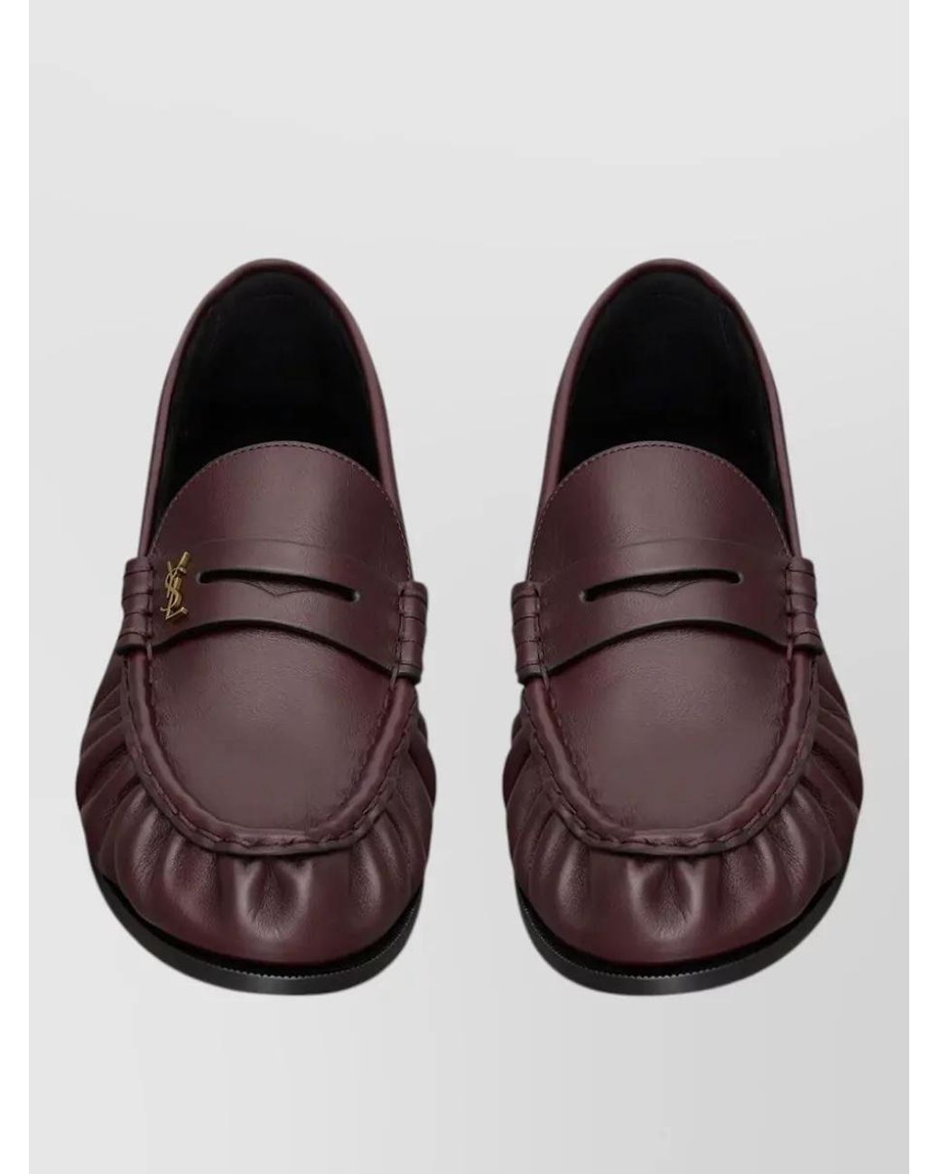 Saint Laurent Brown Leather Loafers for men