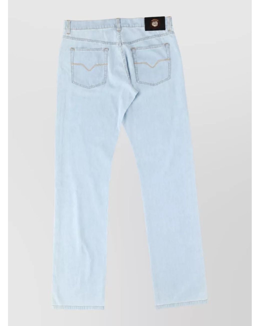 Versace Blue Denim Straight-Leg Jeans for men