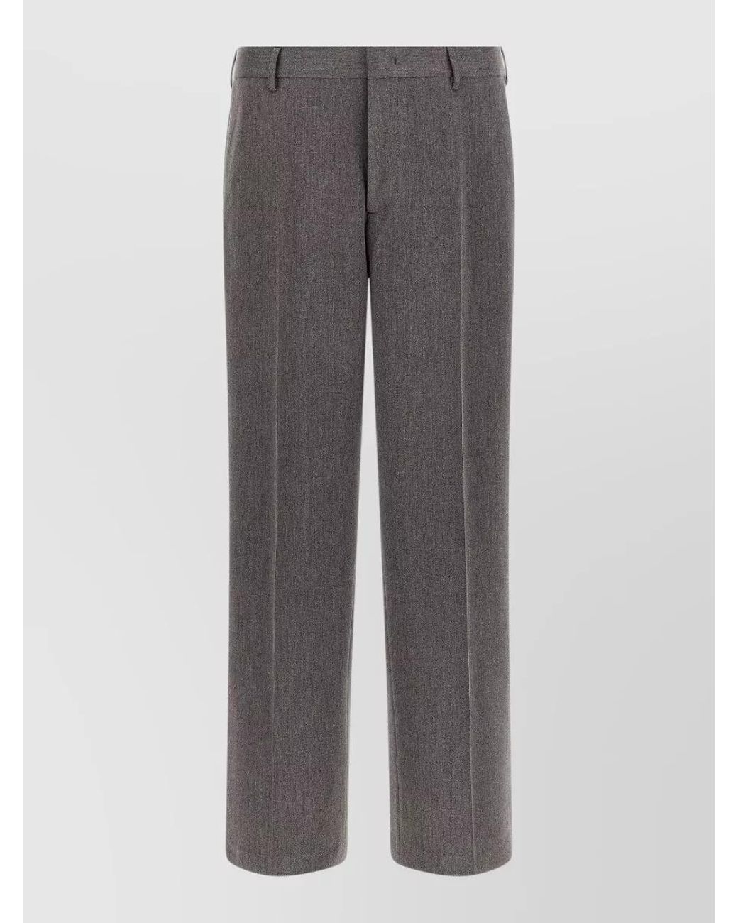 Cellar Door Gray Polyester Wide-Leg Trousers for men