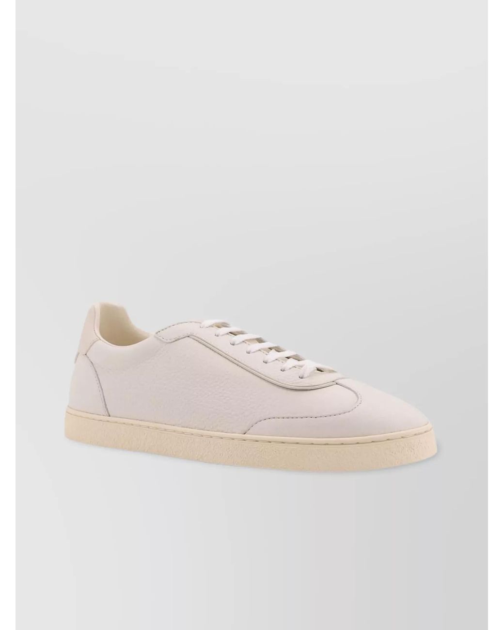 Brunello Cucinelli Natural Leather Low-Top Sneakers for men