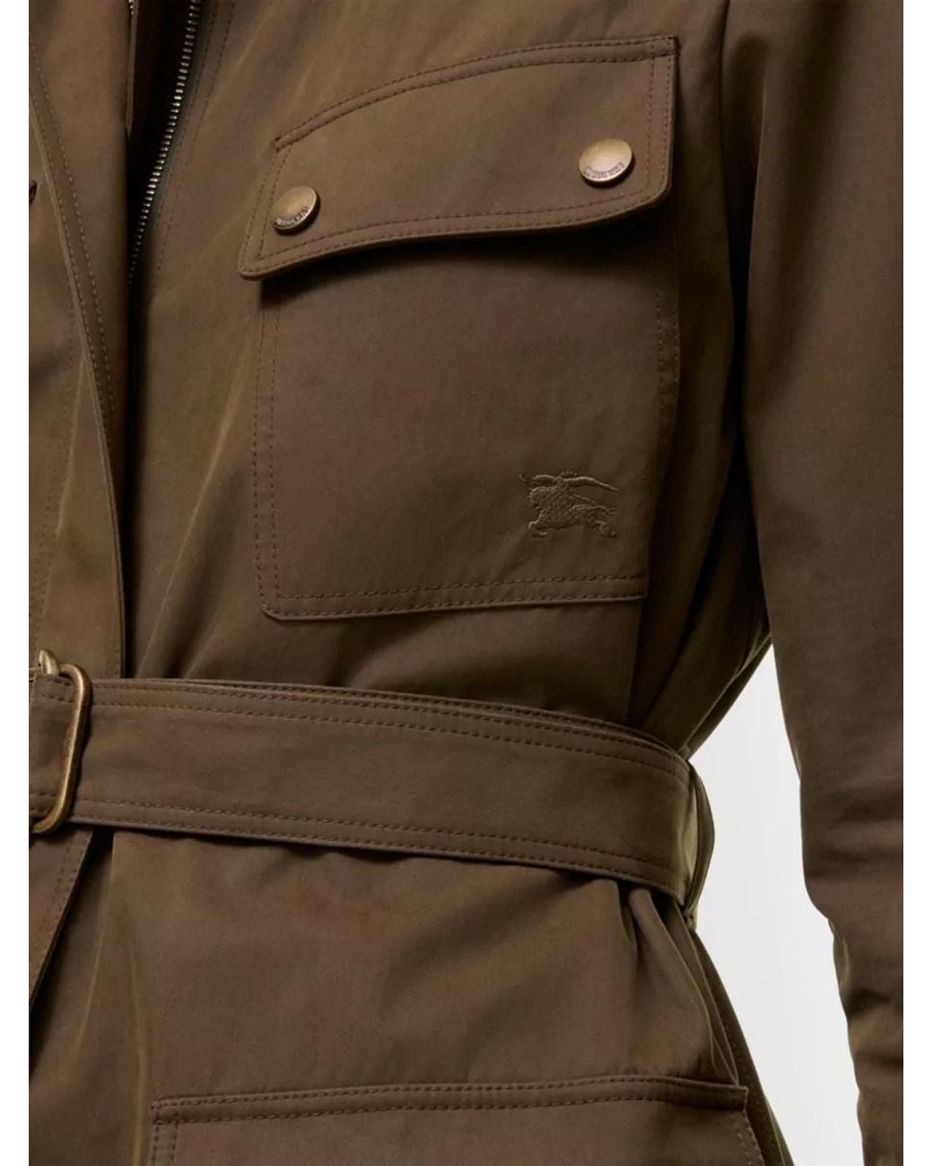 Burberry Brown Cotton Gabardine Belted Safari Jacket