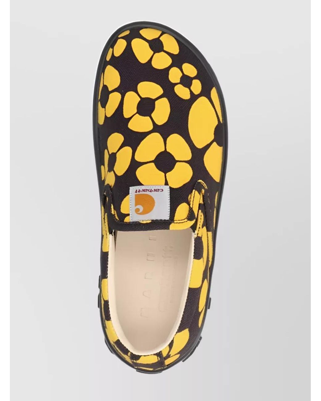 Marni Yellow Floral-Print Canvas Slip-On Sneakers