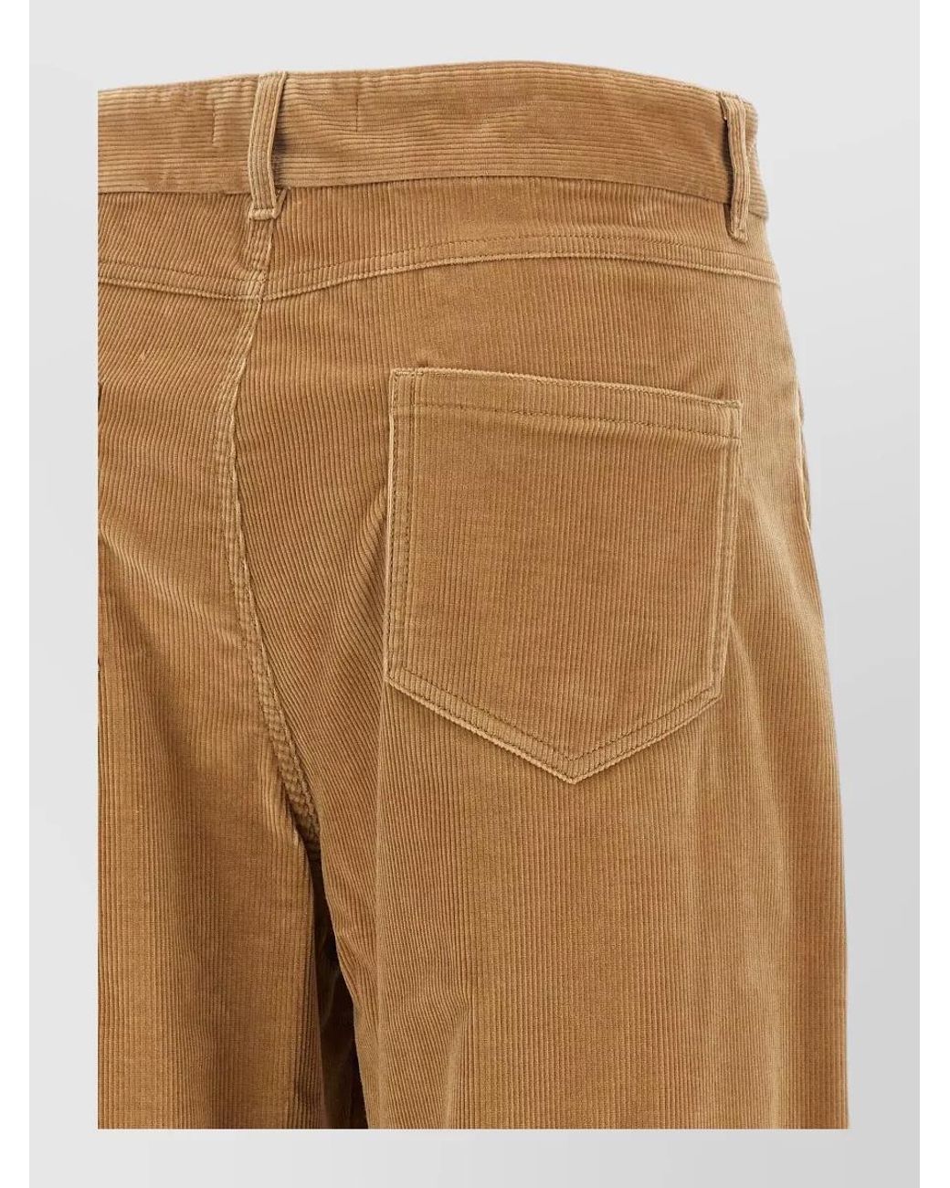 Max Mara Brown Corduroy Wide-Leg Straight-Leg Trousers