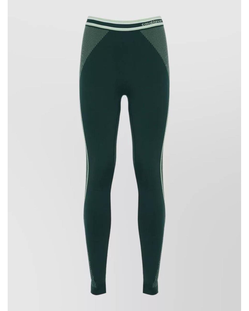 Casablanca Green Logo-Elastic Leggings