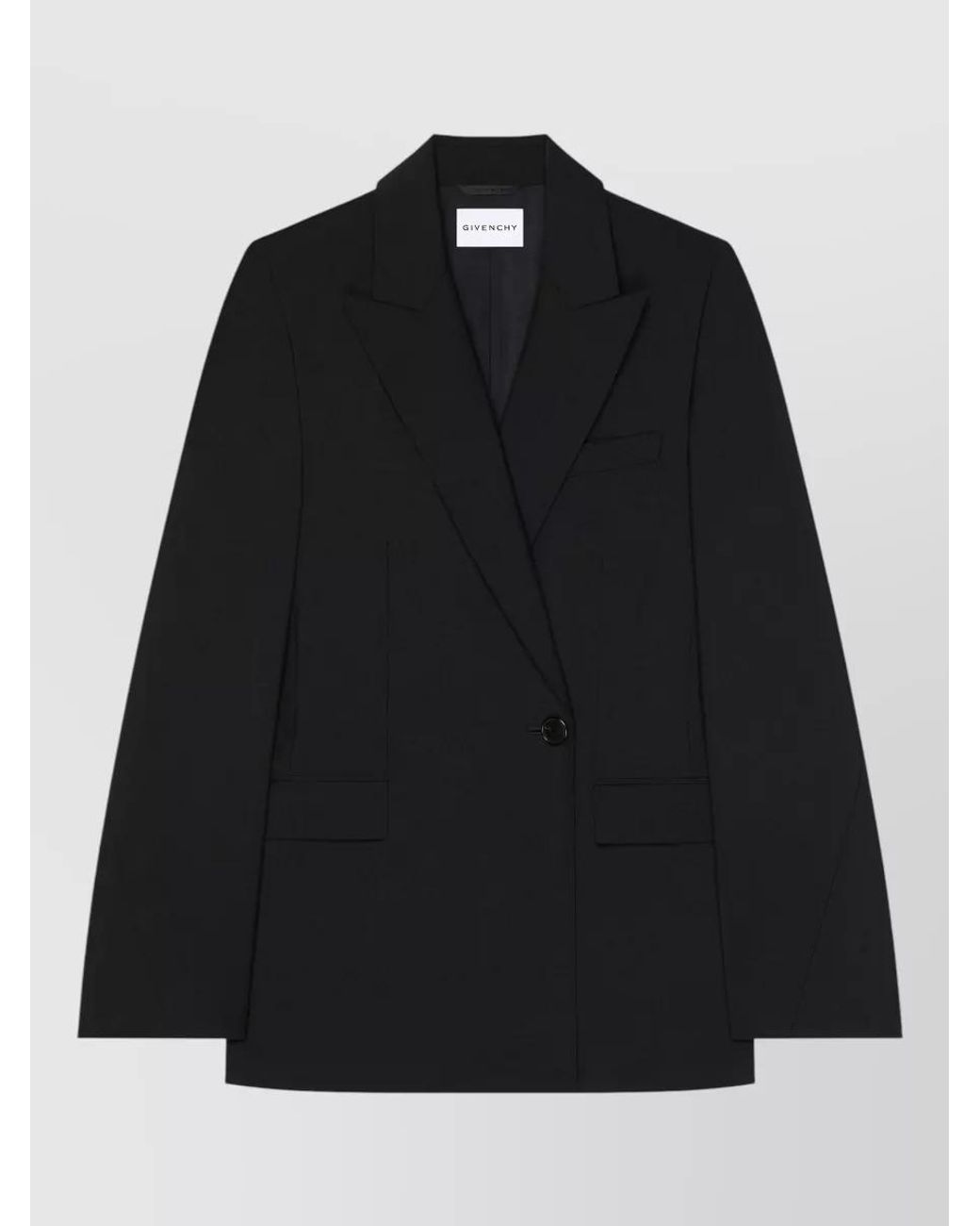Givenchy Black Wool Mohair Double Breasted Tailored Jacket