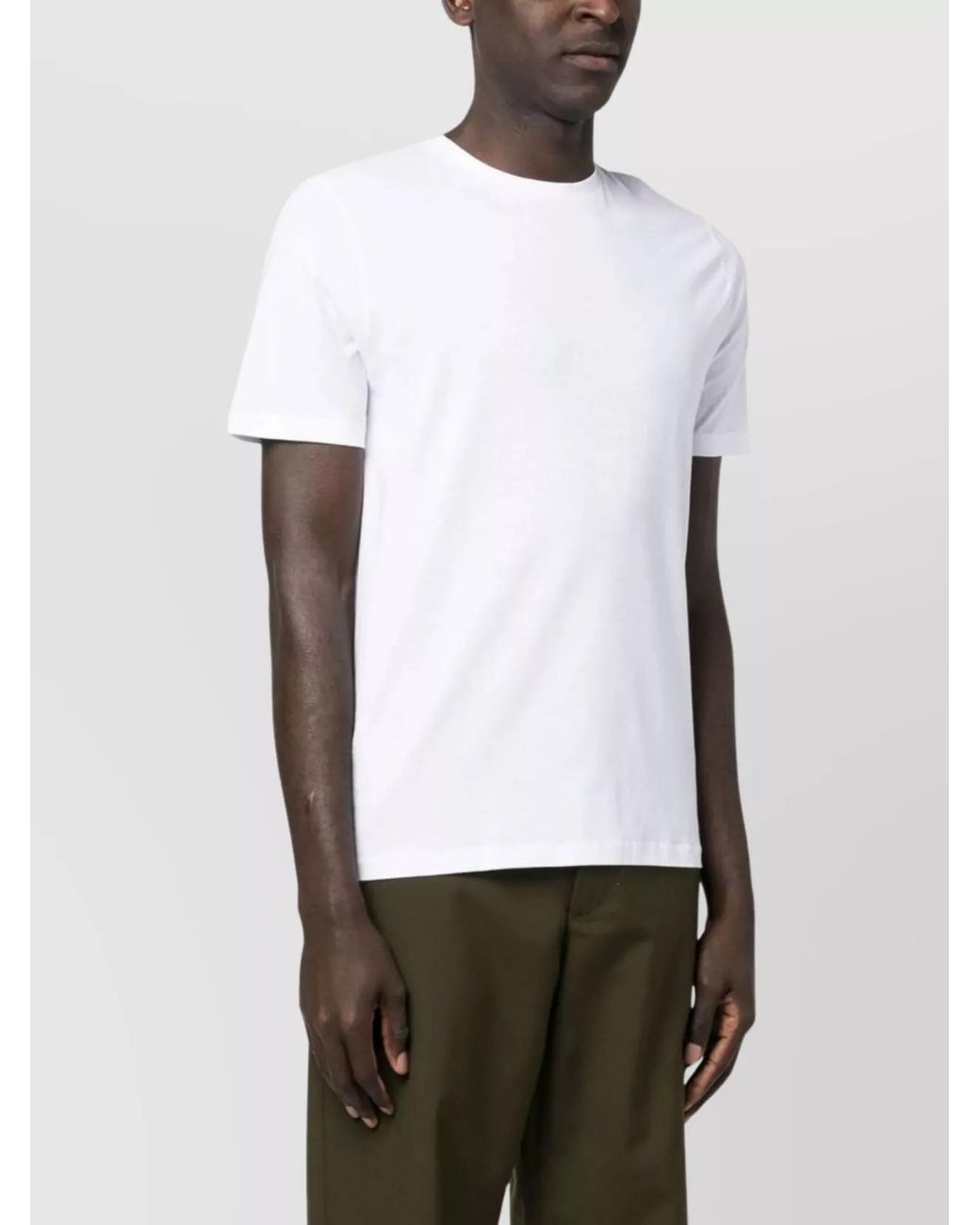 Herno White Cotton Regular-Fit Short-Sleeve T-Shirt for men