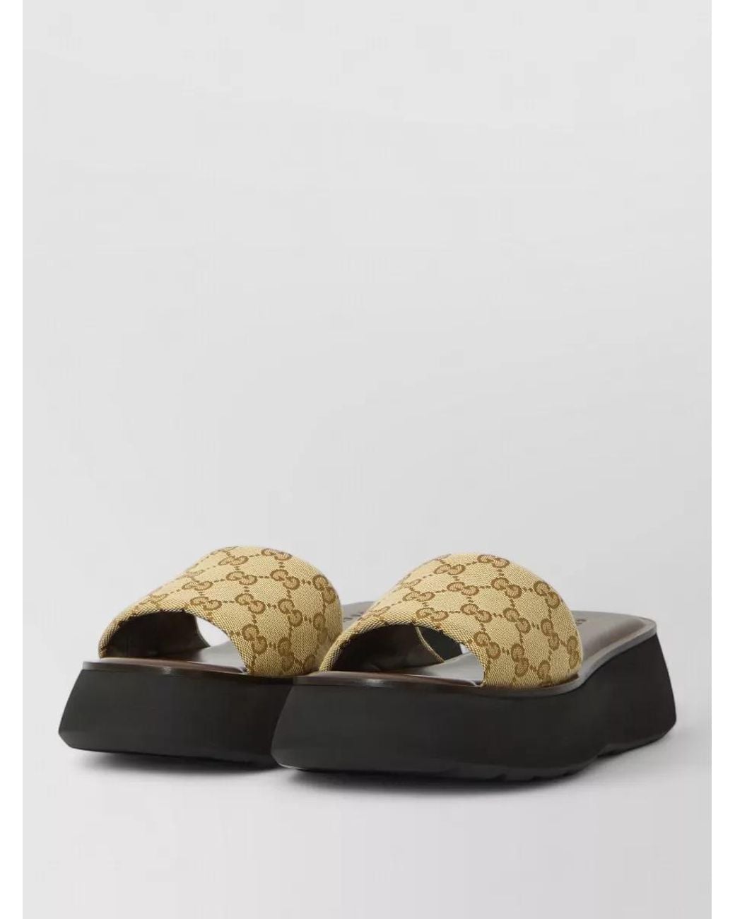 Gucci Black Platform Slides