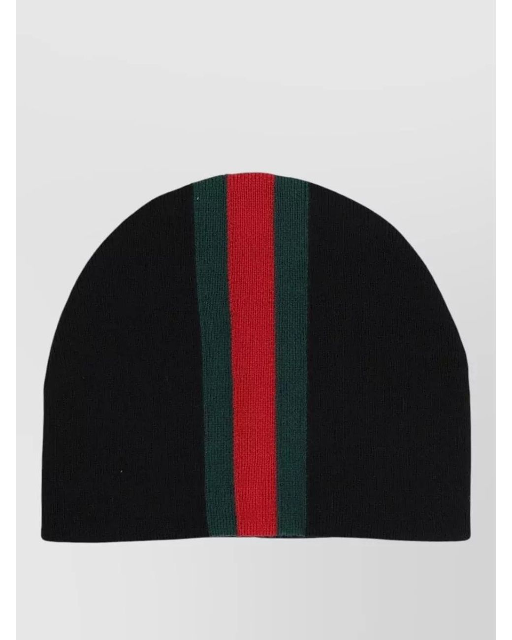 Gucci Black Ribbed Merino Wool Beanie for men