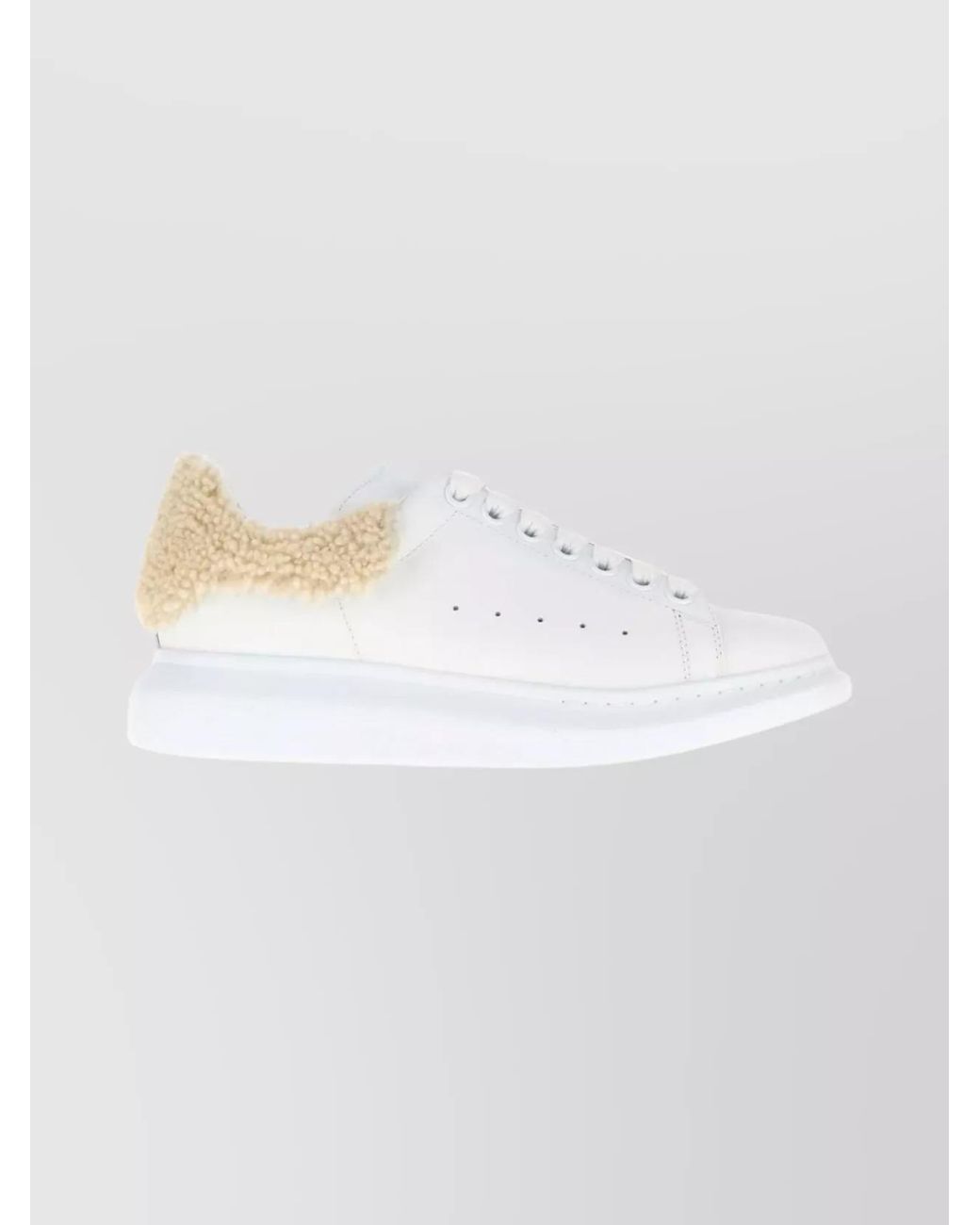 McQueen White Leather Low Top Sneakers