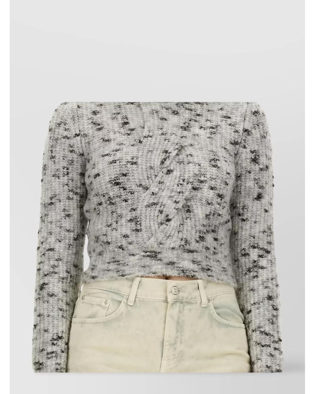 Moschino Gray Cropped Jumper