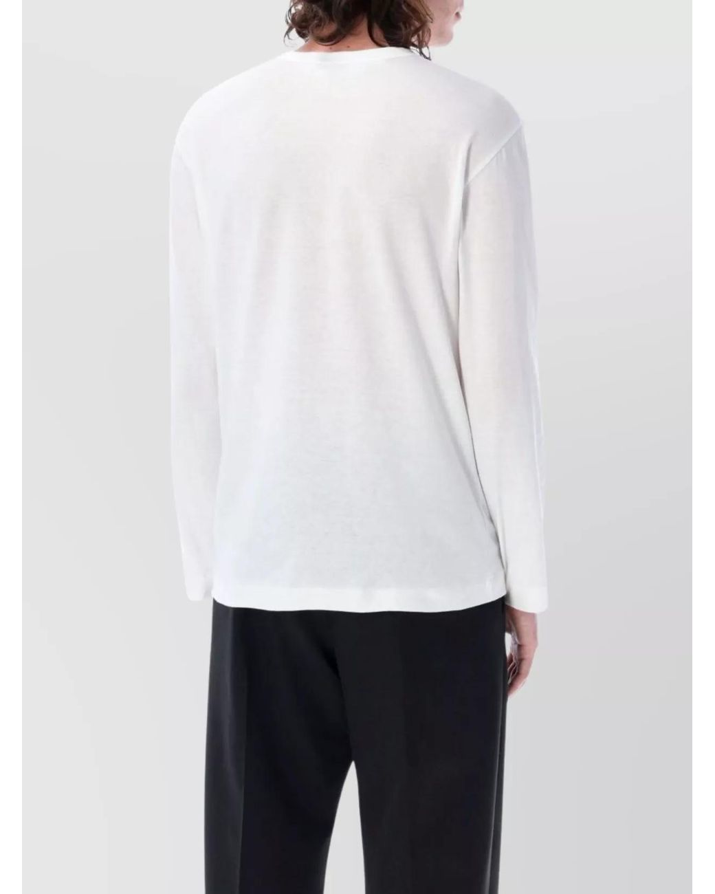 COMME DES GARÇONS PLAY White Long Sleeve Heart Crew Neck Top