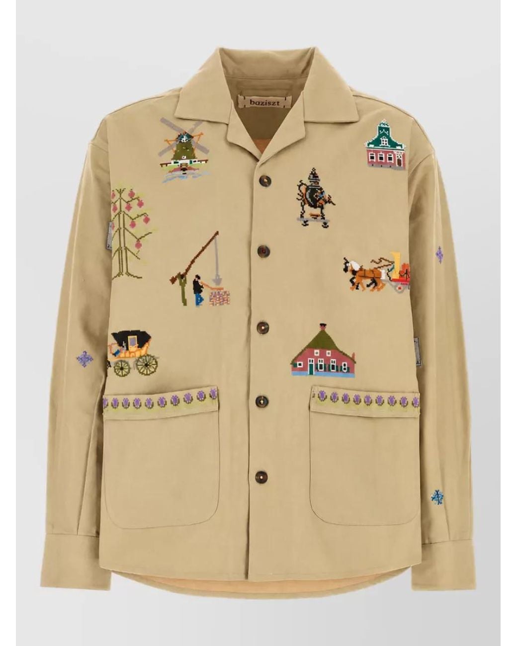 BAZISZT Natural Denim Shirt Jacket for men