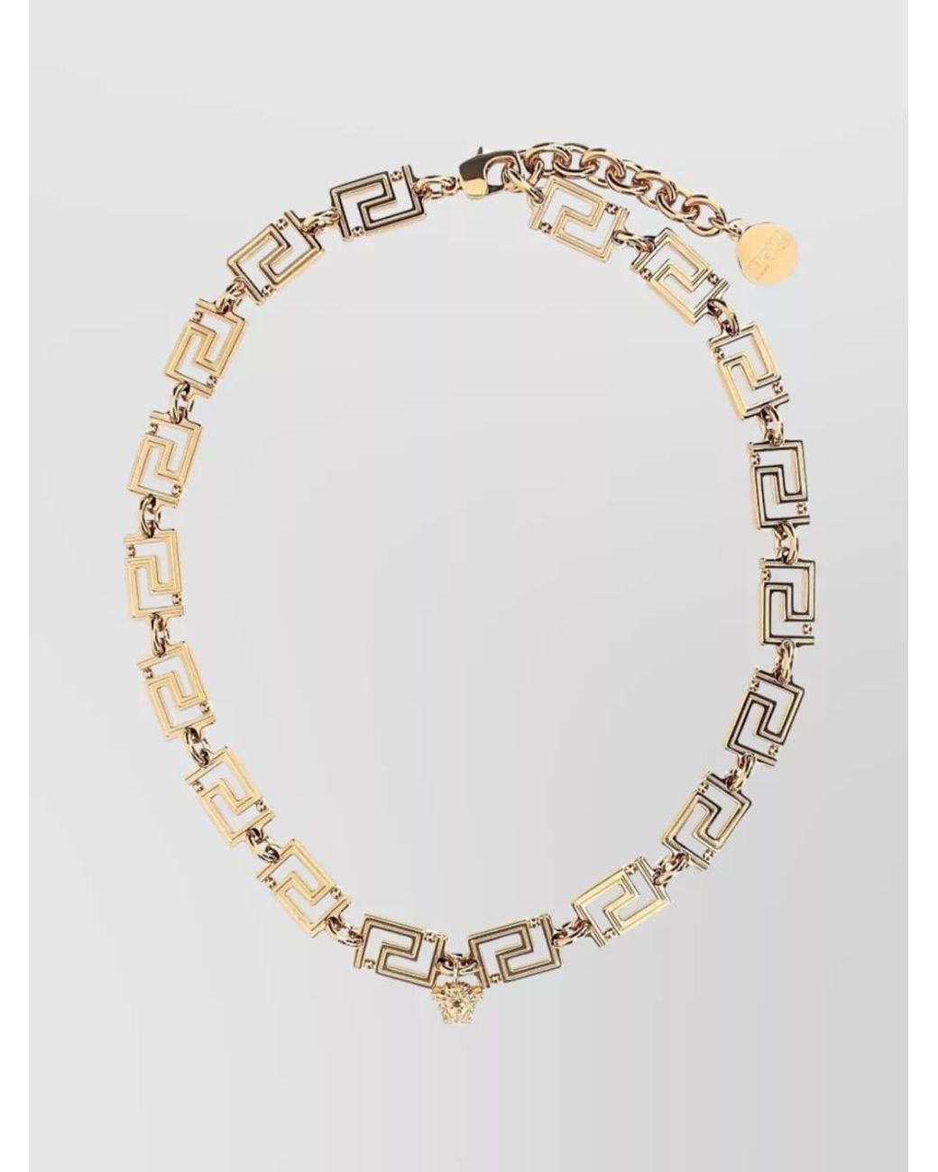 Versace White Metal Pendant Necklace for men