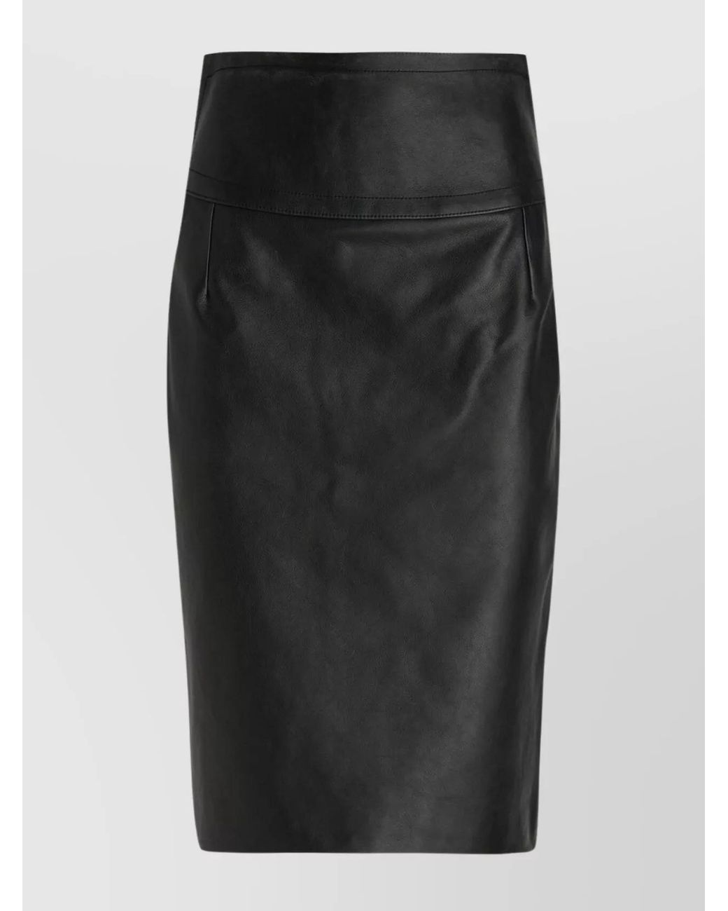 Givenchy Black Leather High-Rise Pencil Skirt