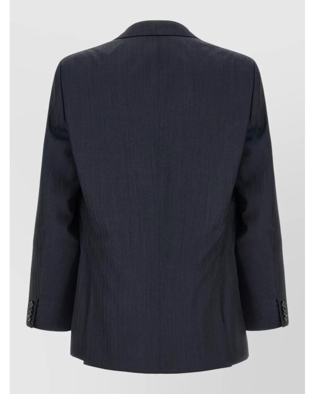 Brioni Blue Wool Pinstriped Single Breasted Coat for men