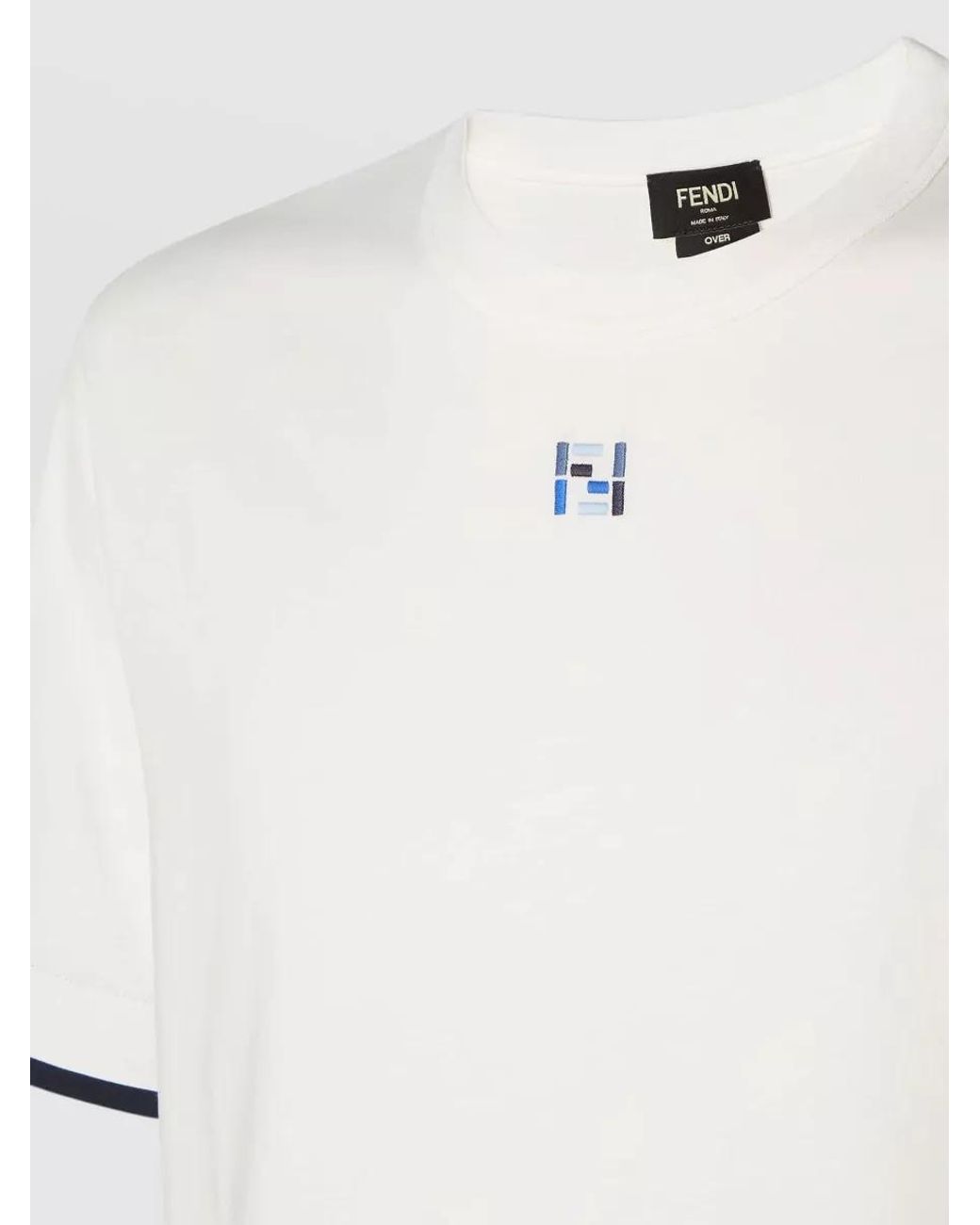 Fendi White Cotton Oversized Short-Sleeve T-Shirt for men
