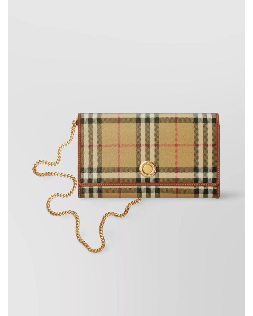 Burberry Natural Checkered Chain Shoulder Bag