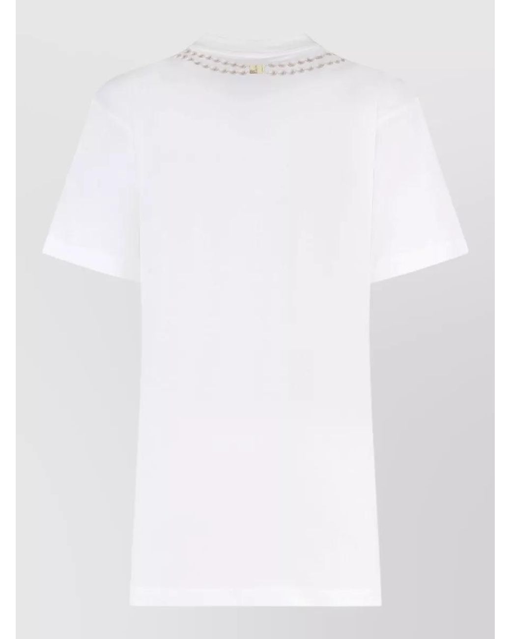 Moschino White Cotton Printed T-Shirt