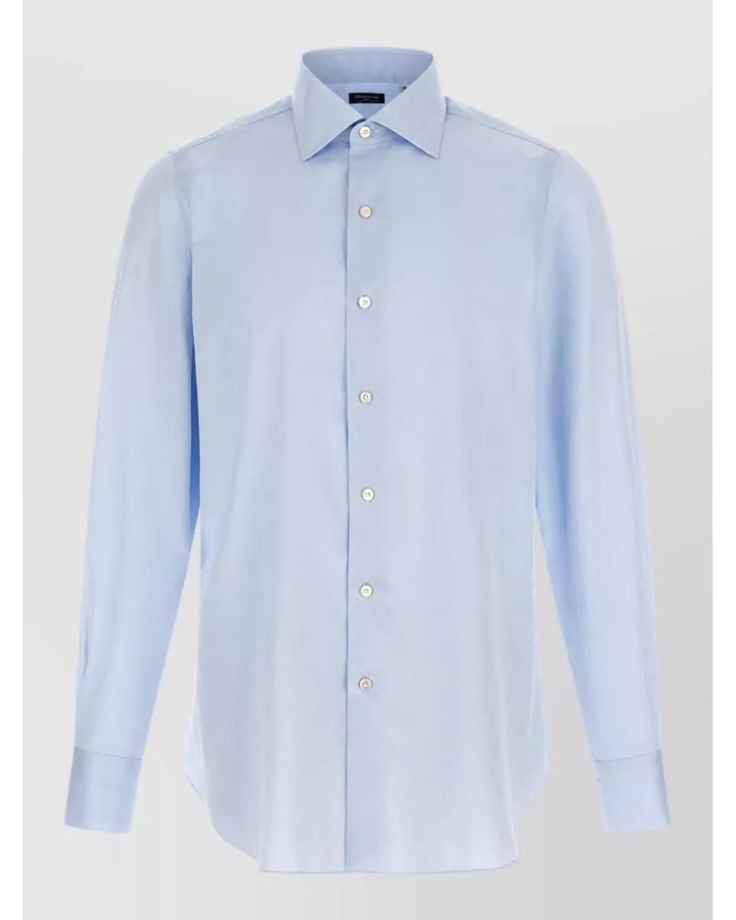 Finamore 1925 Blue Cotton Textured Shirt for men