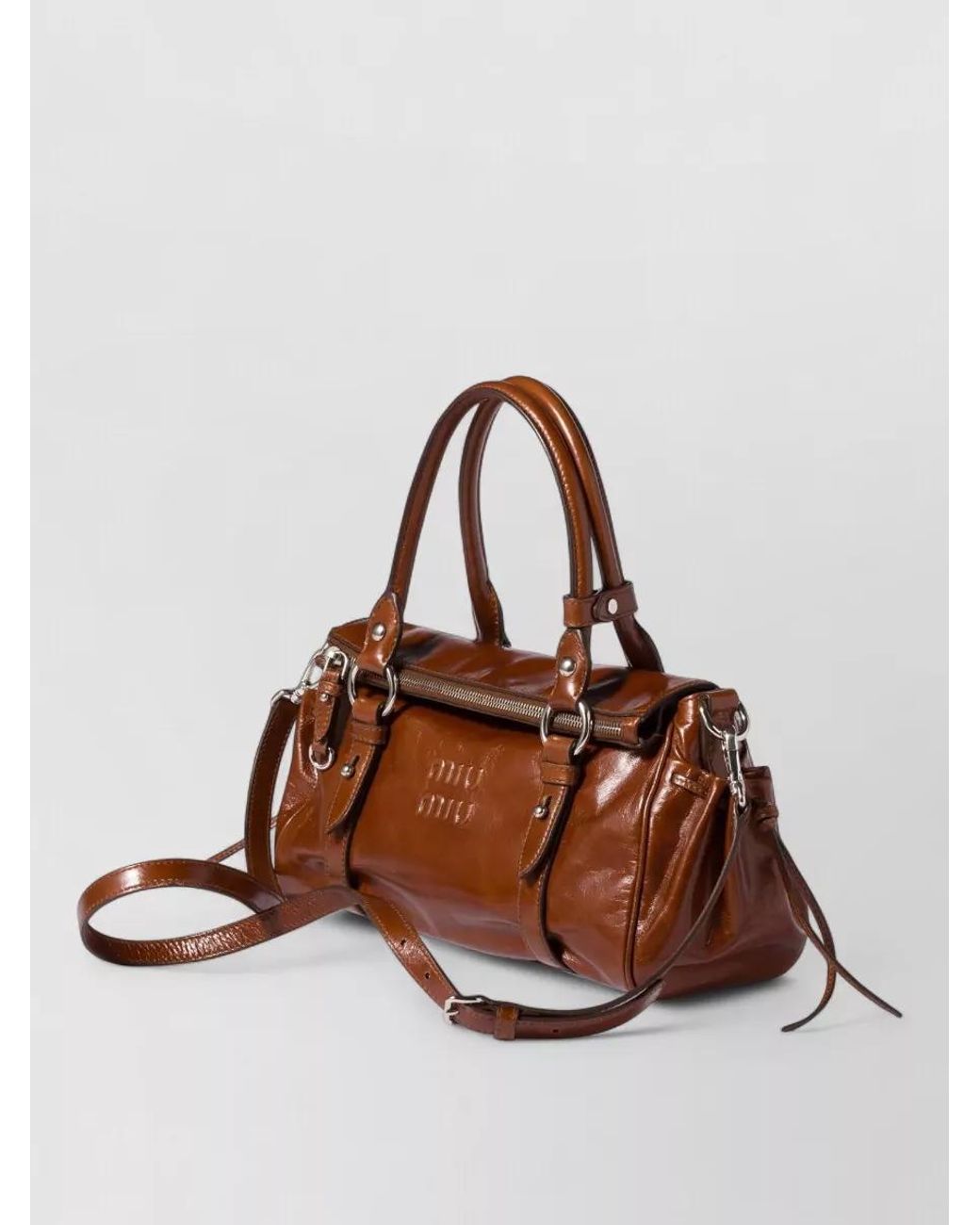 Miu Miu Brown Matelassé Leather Shoulder Bag
