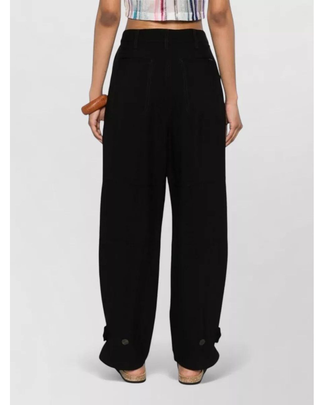 Loewe Black Linen Blend Cargo Wide-Leg Trousers
