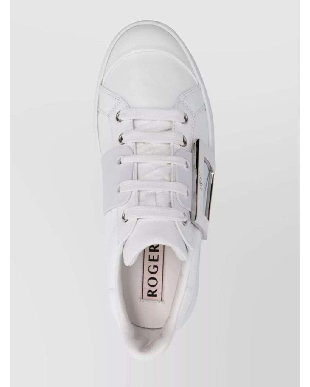 Roger Vivier White Leather Low-Top Sneakers