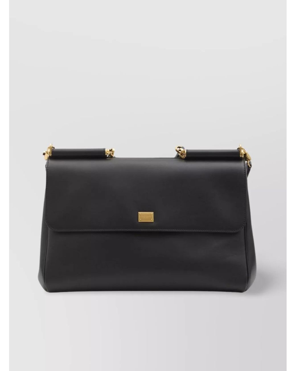 Dolce & Gabbana Black My Sicily Big Leather Shoulder Bag