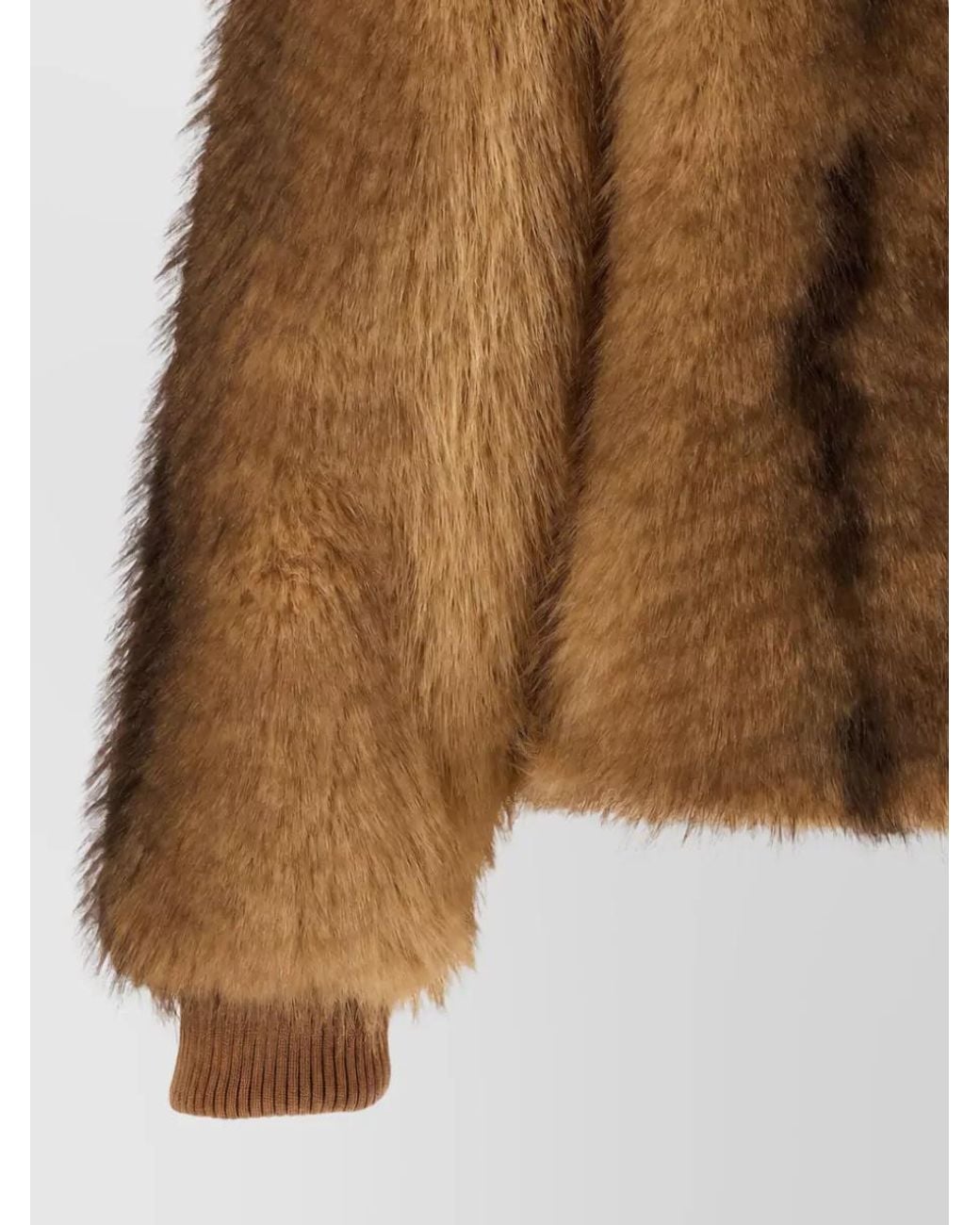 Nude Brown Faux Fur Bomber Jacket
