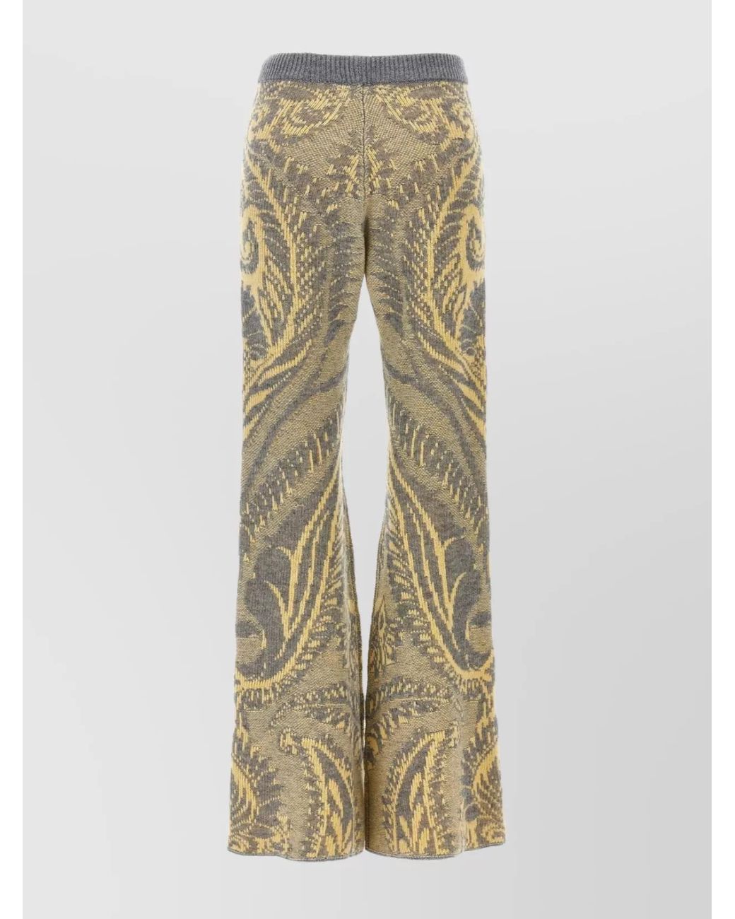 Etro Natural Wool Wide-Leg Trousers
