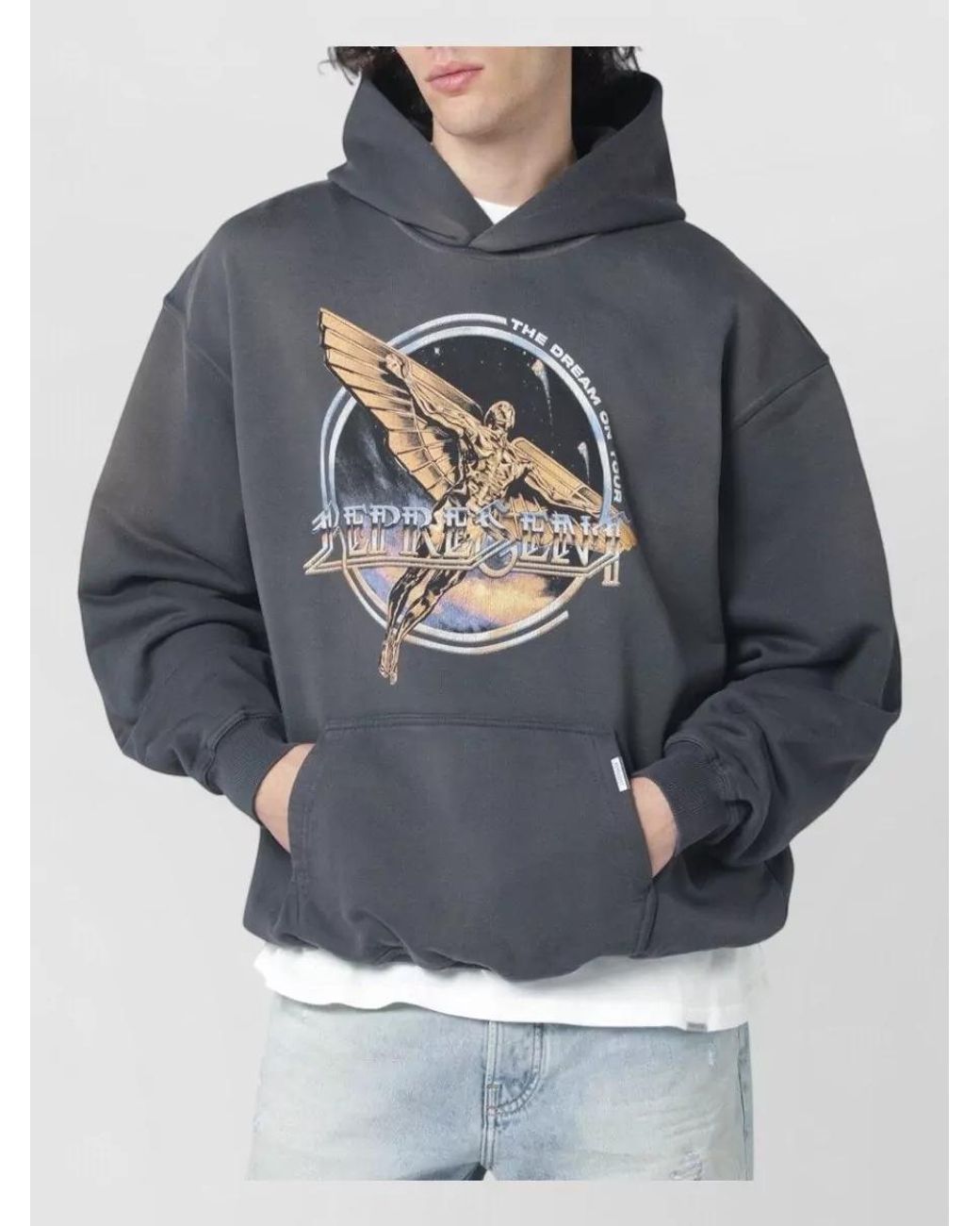 Represent Gray Logo Print Hoodie for men