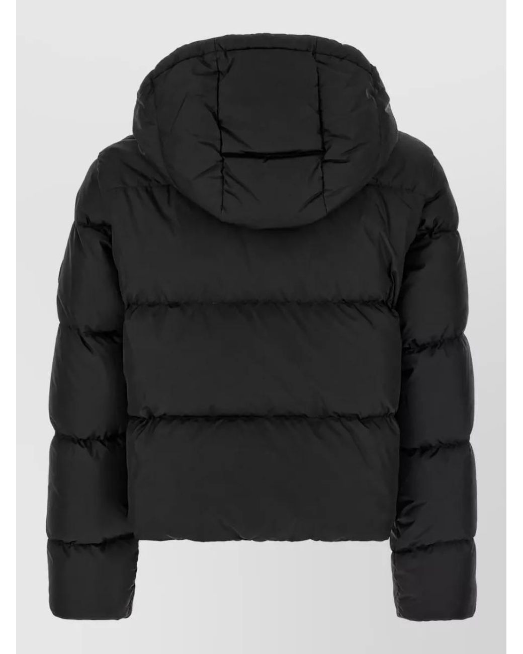 Burberry Black Down Cropped Quilted Hooded Jacket