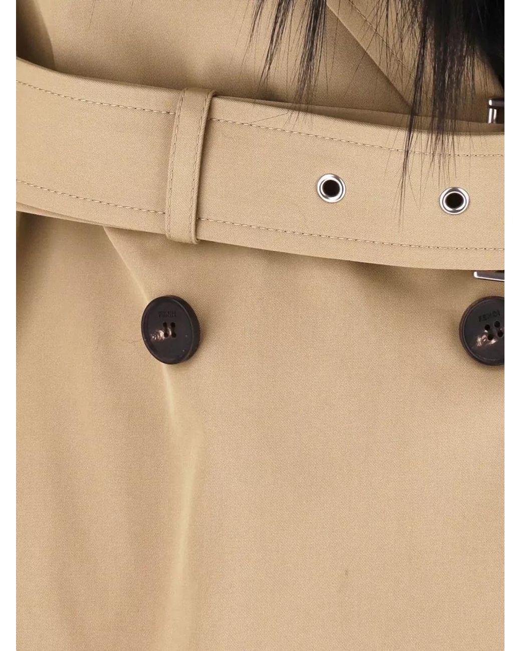 Fendi Natural Cotton Trench Coat