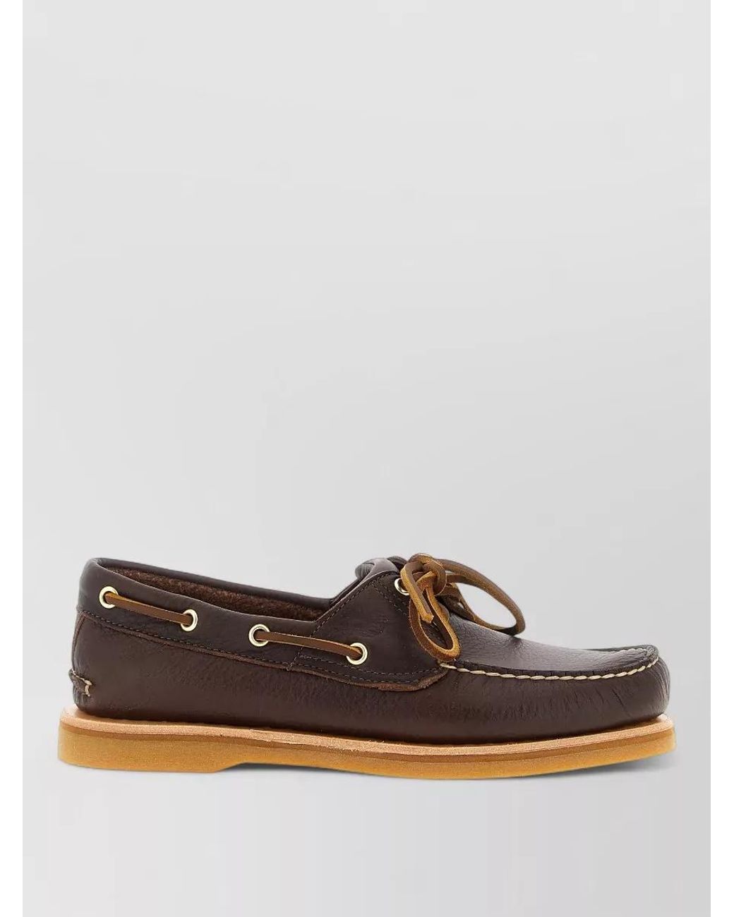 Timberland Brown Leather Boat Shoes for men