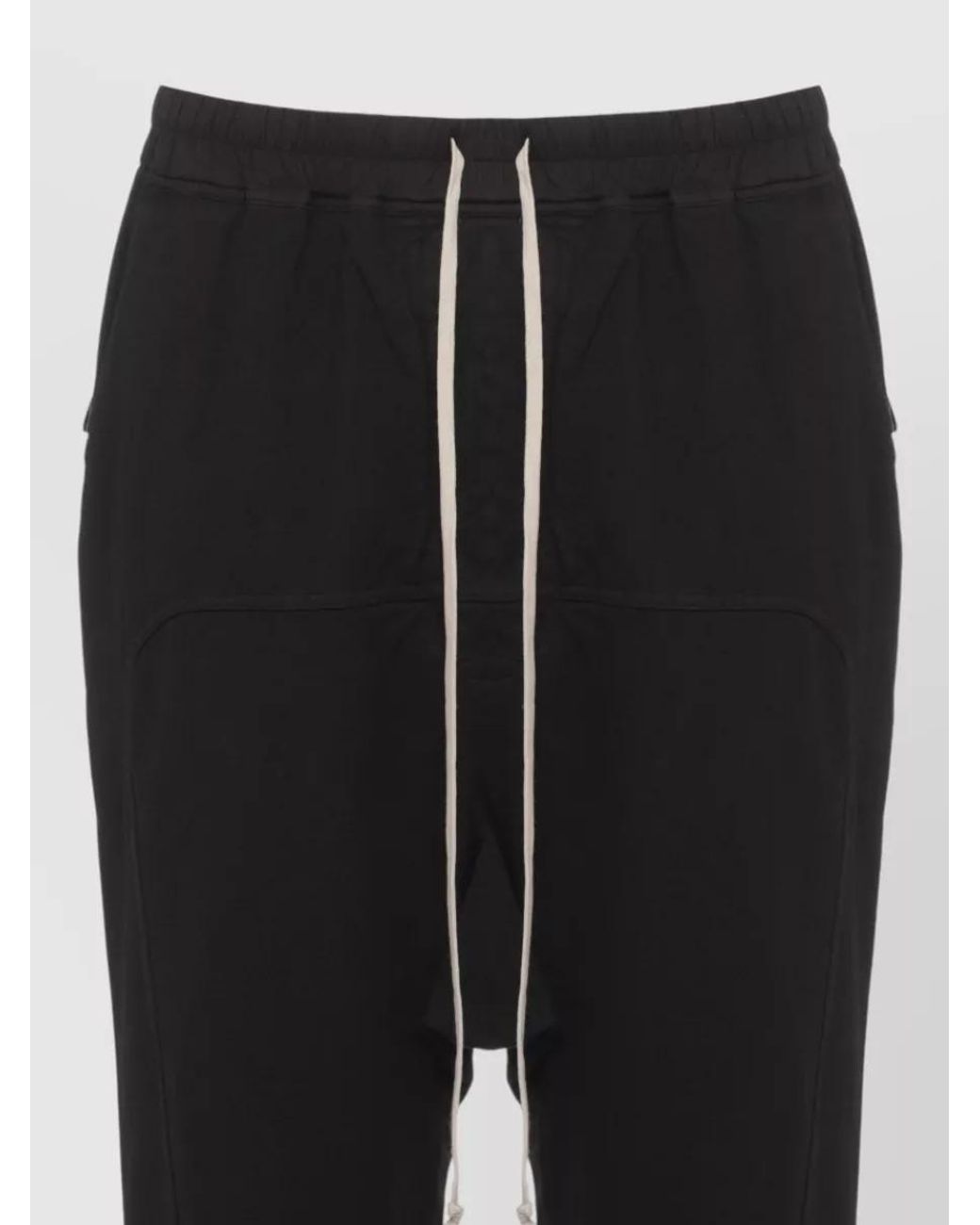 Rick Owens Black Cotton Straight-Leg Track Pants for men