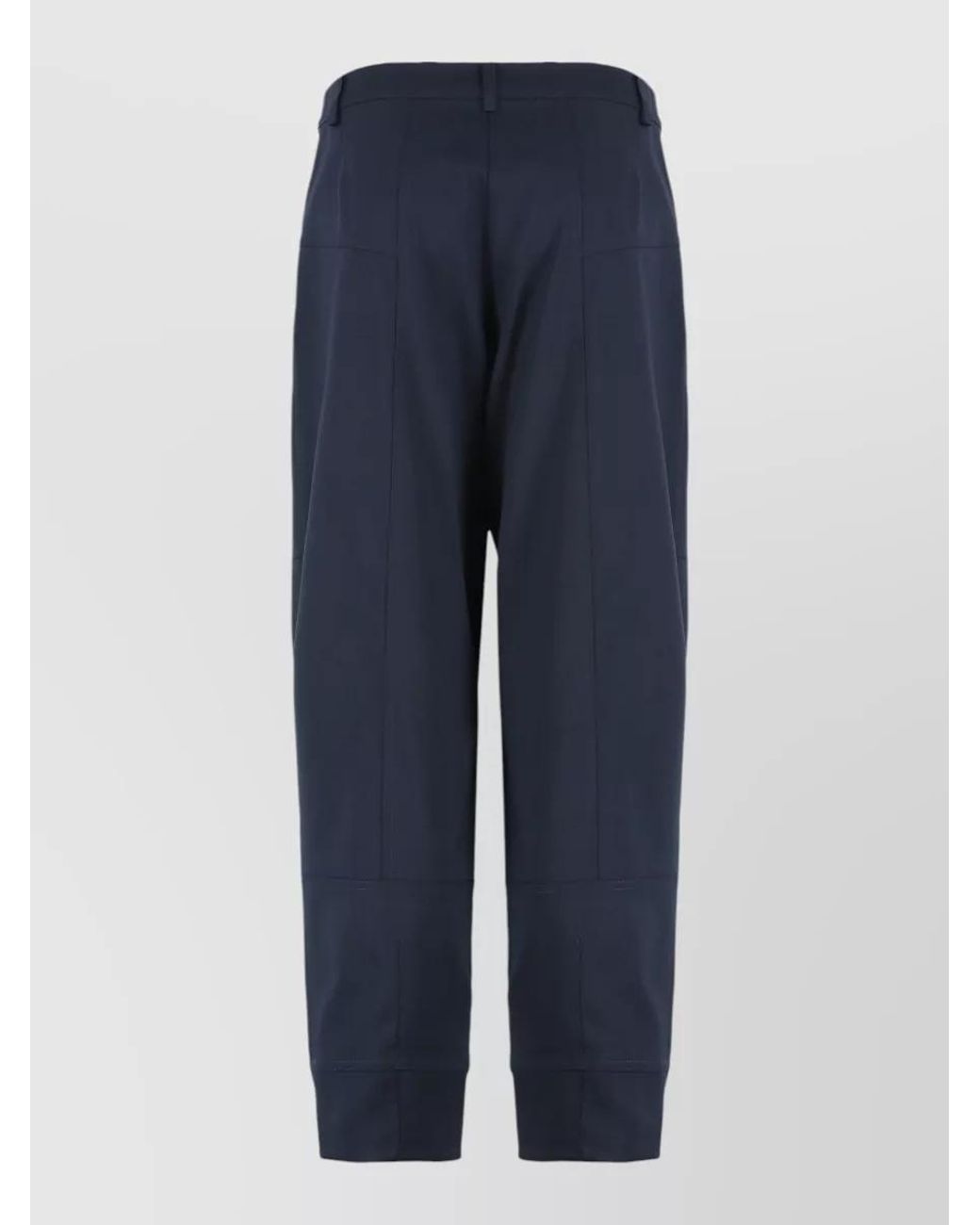 Pinko Blue Wool Blend High-Rise Wide-Leg Trousers