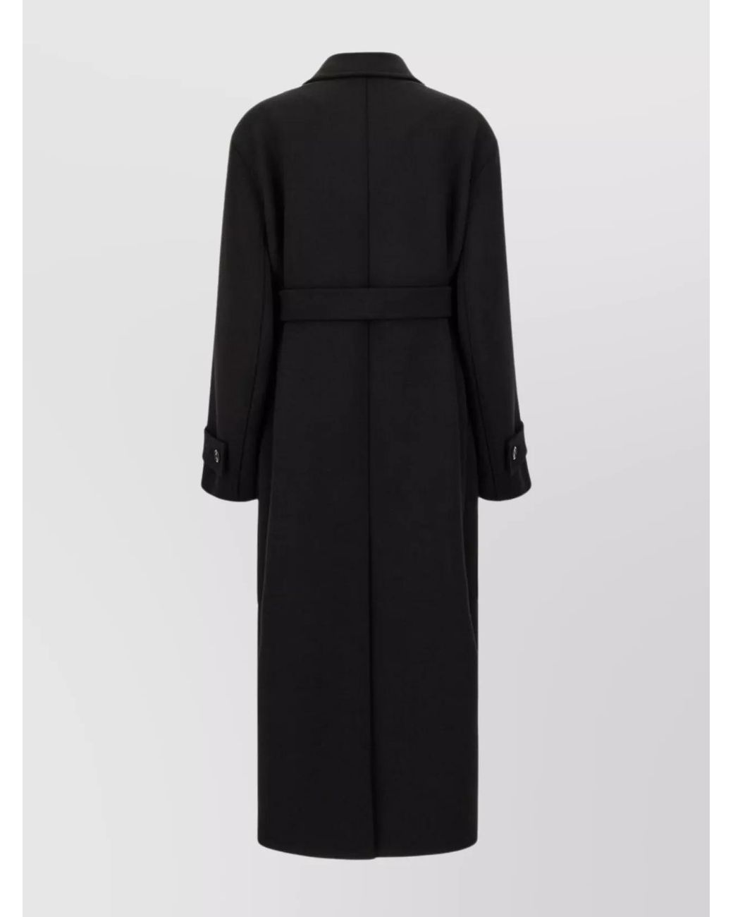 Max Mara Black Stretch Wool Single-Breasted Coat