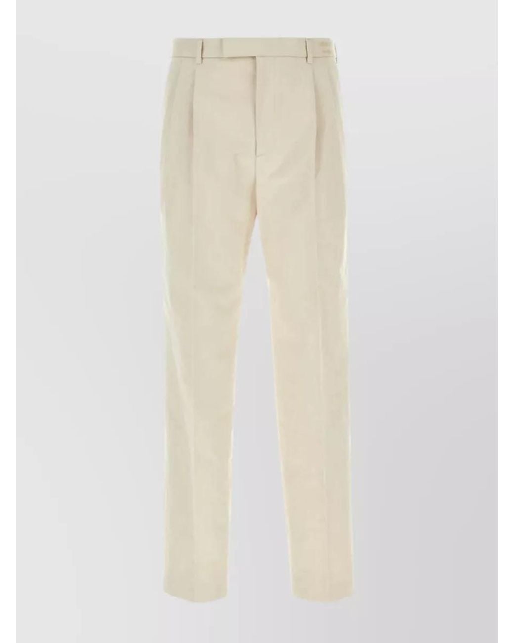 Gucci White Cotton Tailored Trousers for men
