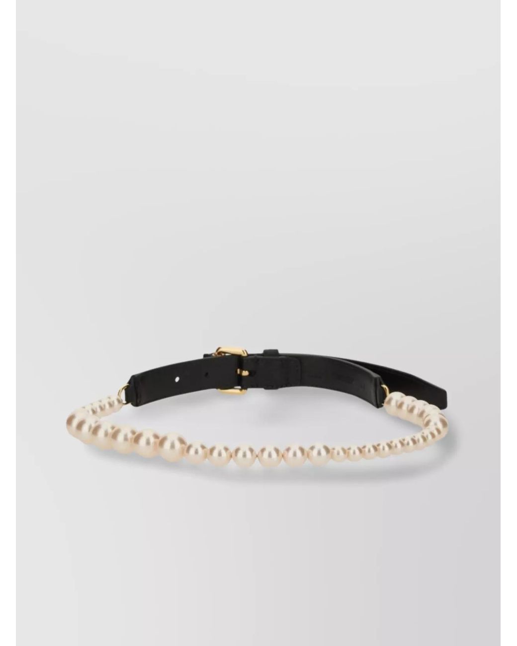 Moschino Black Pearl-Embellished Belt