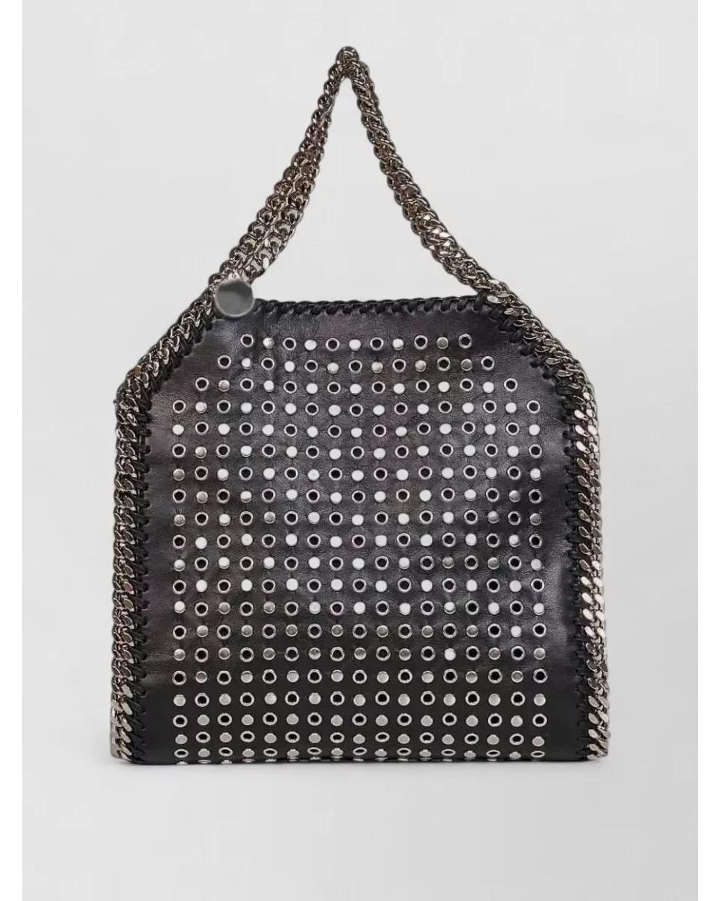 Stella McCartney Black Falabella Mini Alter Mat Studded Tote Bag
