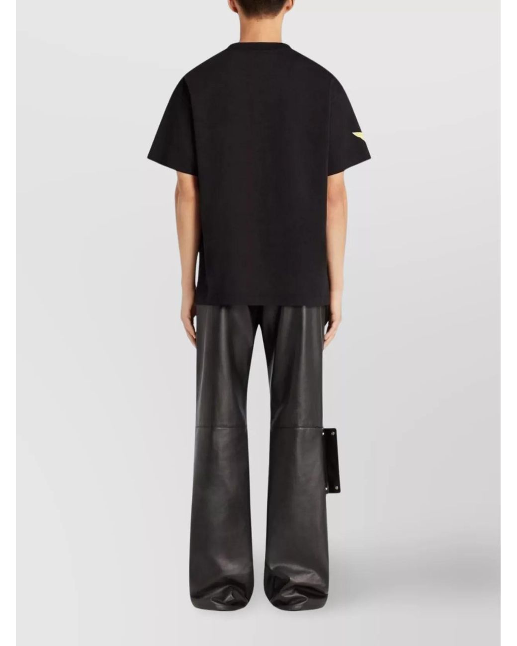 Courreges Black Cotton Short-Sleeve T-Shirt for men