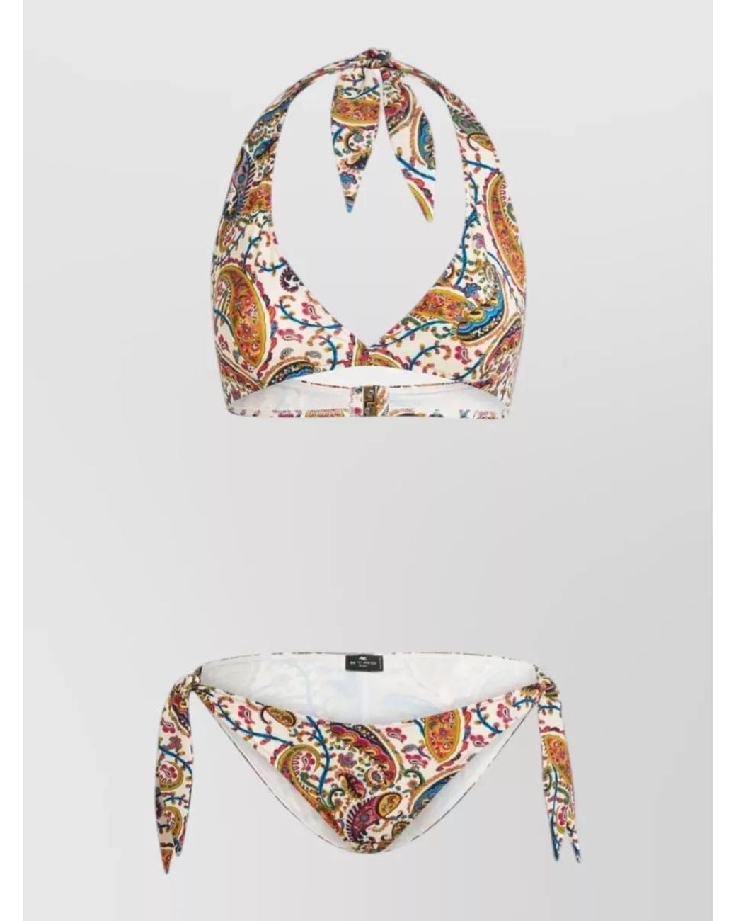 Etro Gray Printed Halterneck Bikini