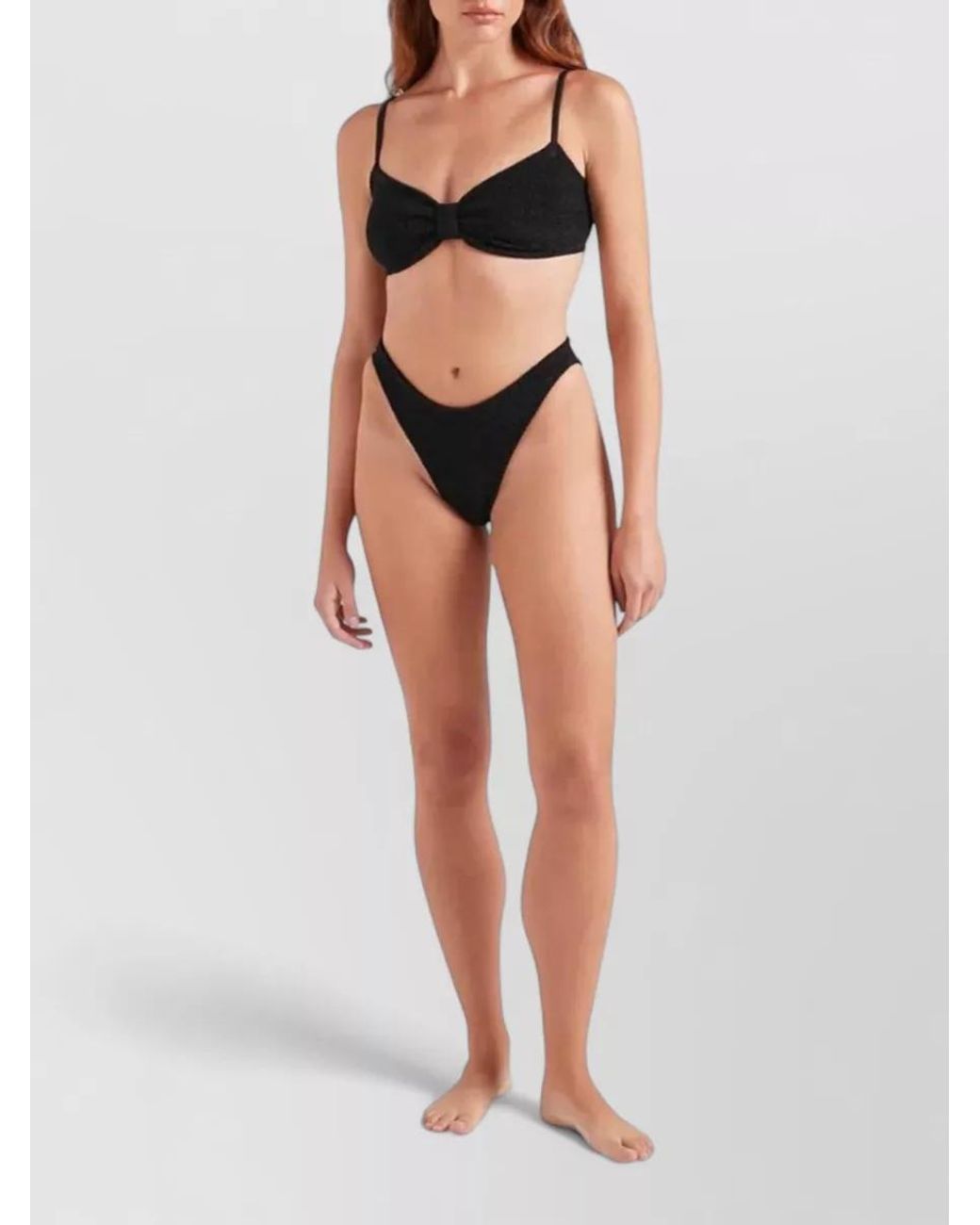 Hunza G Black Crinkle Bikini Set