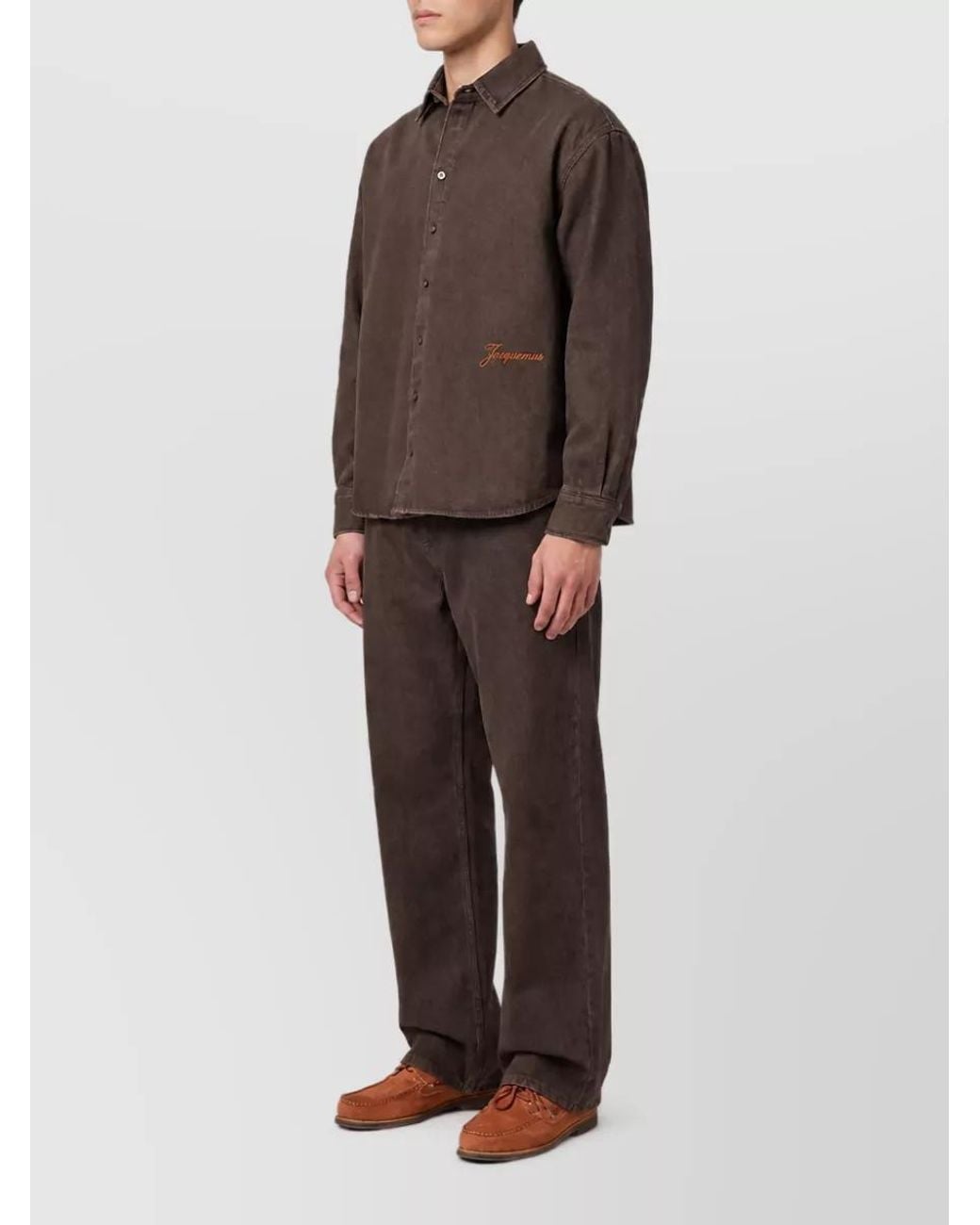 Jacquemus Brown Denim Regular-Fit Shirt for men
