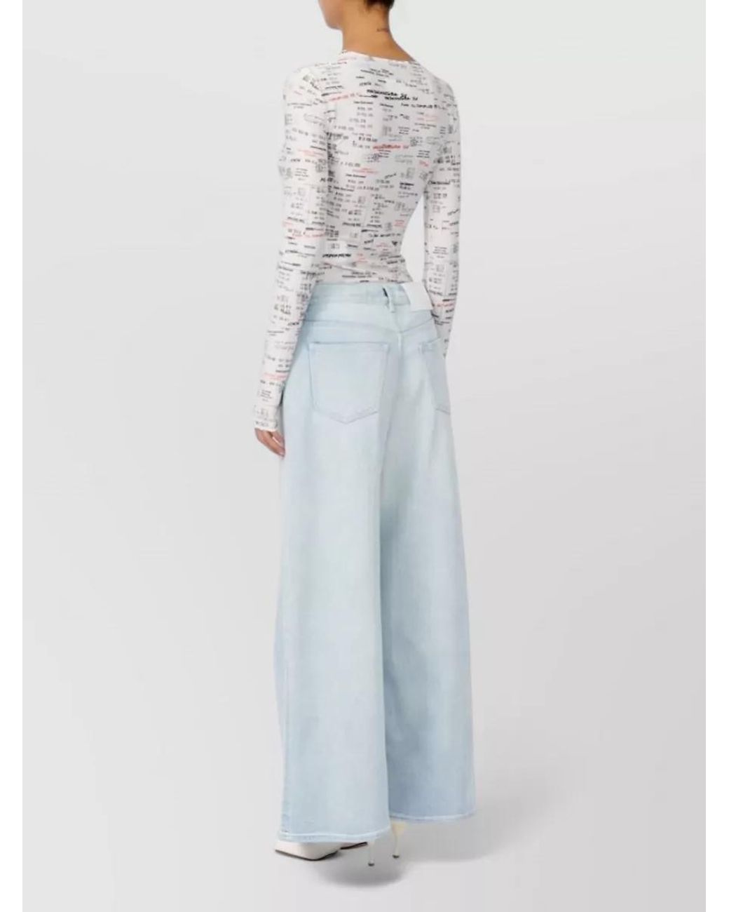 MM6 by Maison Margiela Blue Denim High-Rise Wide-Leg Jeans