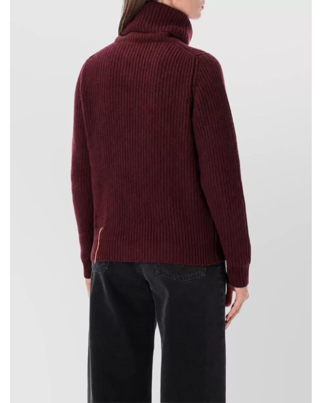 Fortela Red Wool Cashmere High Neck Sweatshirt