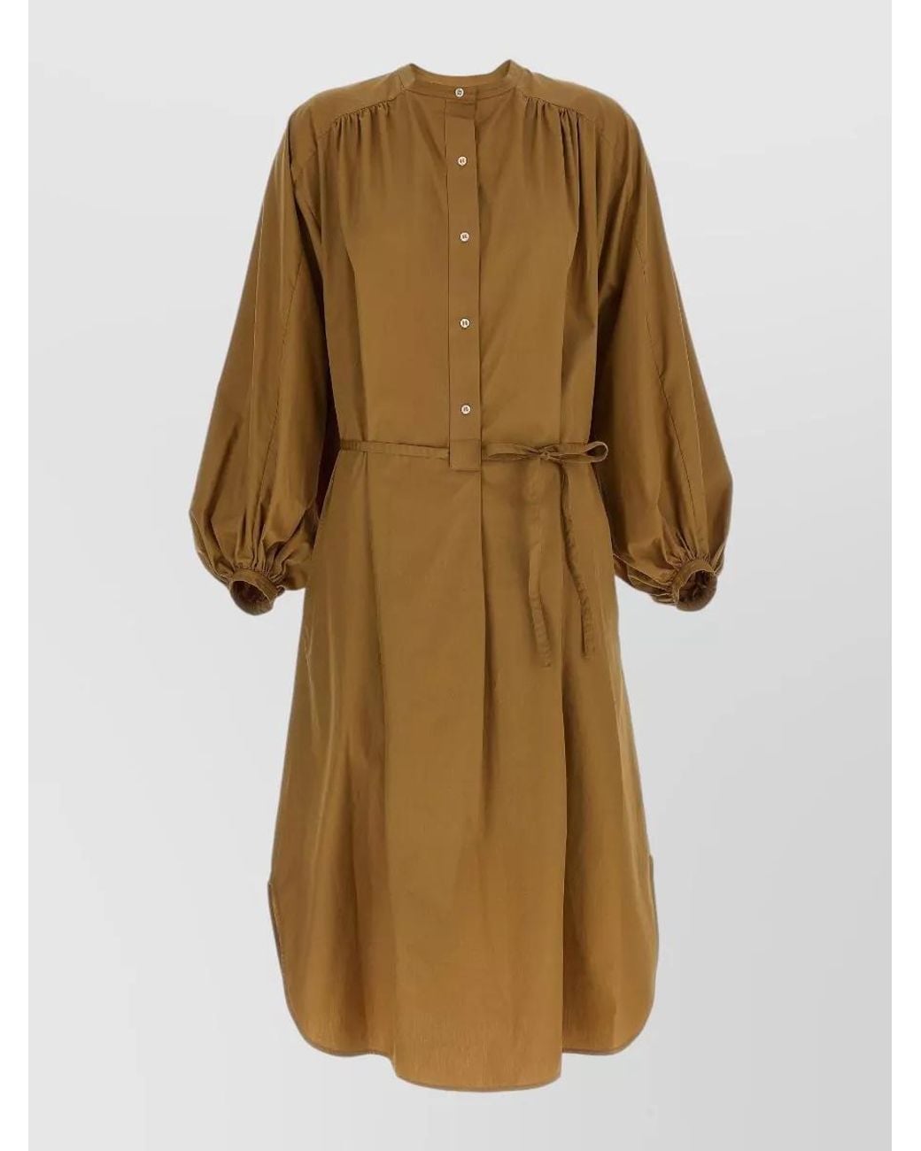 Loulou de Saison Natural Cotton Loose-Fit Midi Shirt Dress